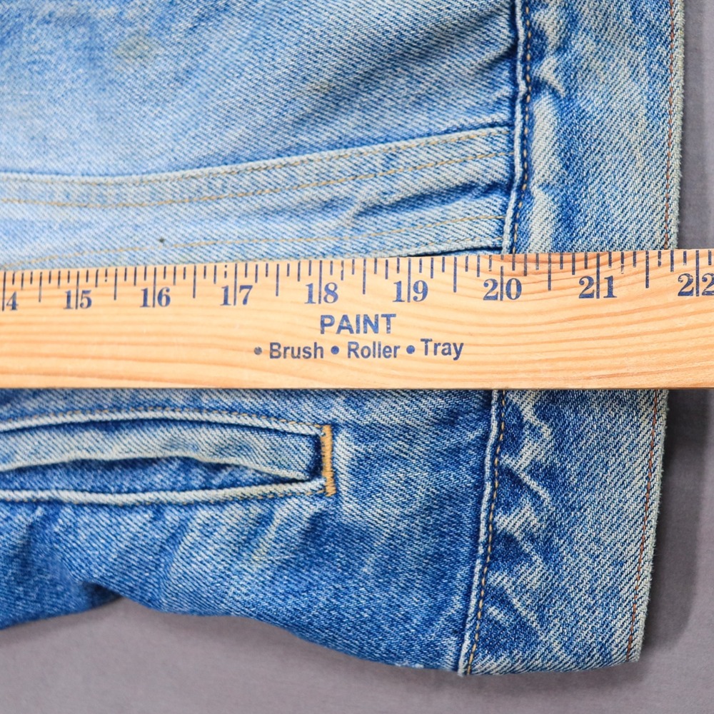 Levi Strauss Signature Denim Trucker Vest Women Size L Blue Faded Distressed Y2K - Picture 14 of 14